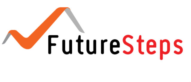 FutureSteps logo - words with an orange tick